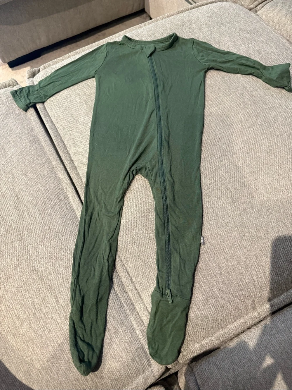 Kyte BABY Forest Green Footed Zipper Pajamas